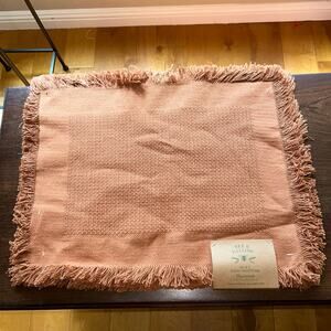 NWT Bee & Willow Femme Tweed Fringe Placemats rust color